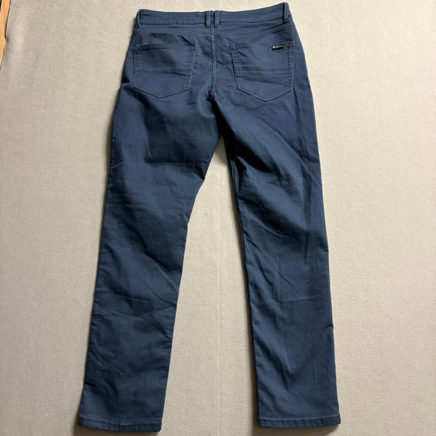 Ben Sherman Pants Mens 30x32 Slim Fit Stretch Chino Navy Blue Cotton Blend