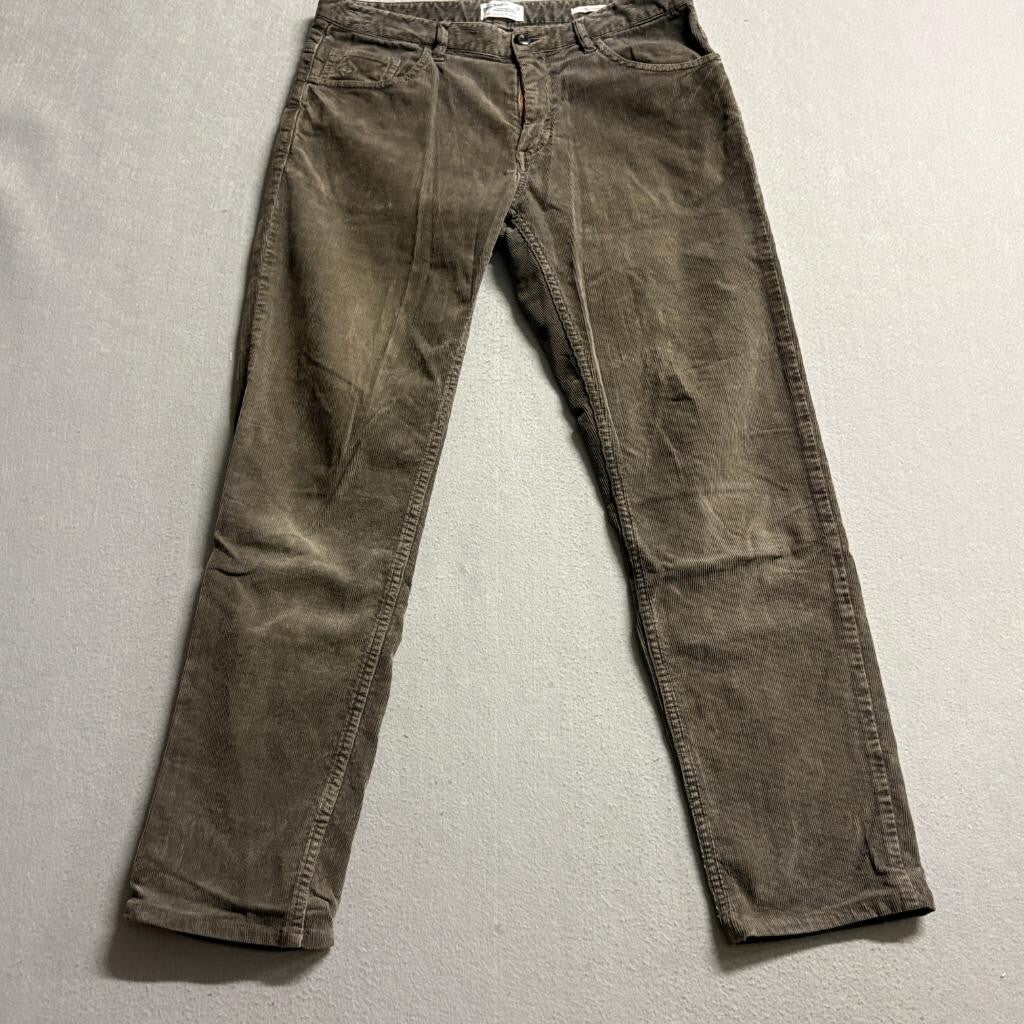 Gant Rugger The Cordster Pants Mens 30x32 Brown Corduroy Stretch Slim Straight