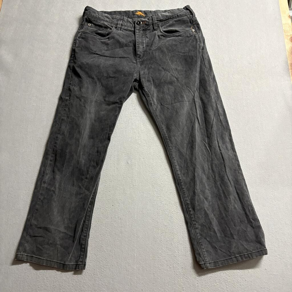 Tommy Bahama Standard Fit Pants Mens 35x32 Gray Cotton Blend Stretch Chino