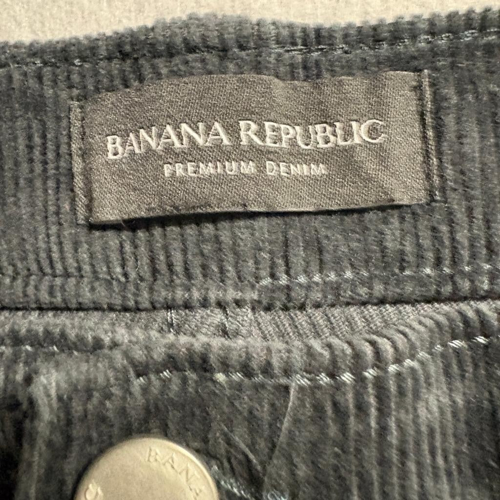 Banana Republic Corduroy Pants Womens 29 Charcoal Gray High Rise Straight Leg