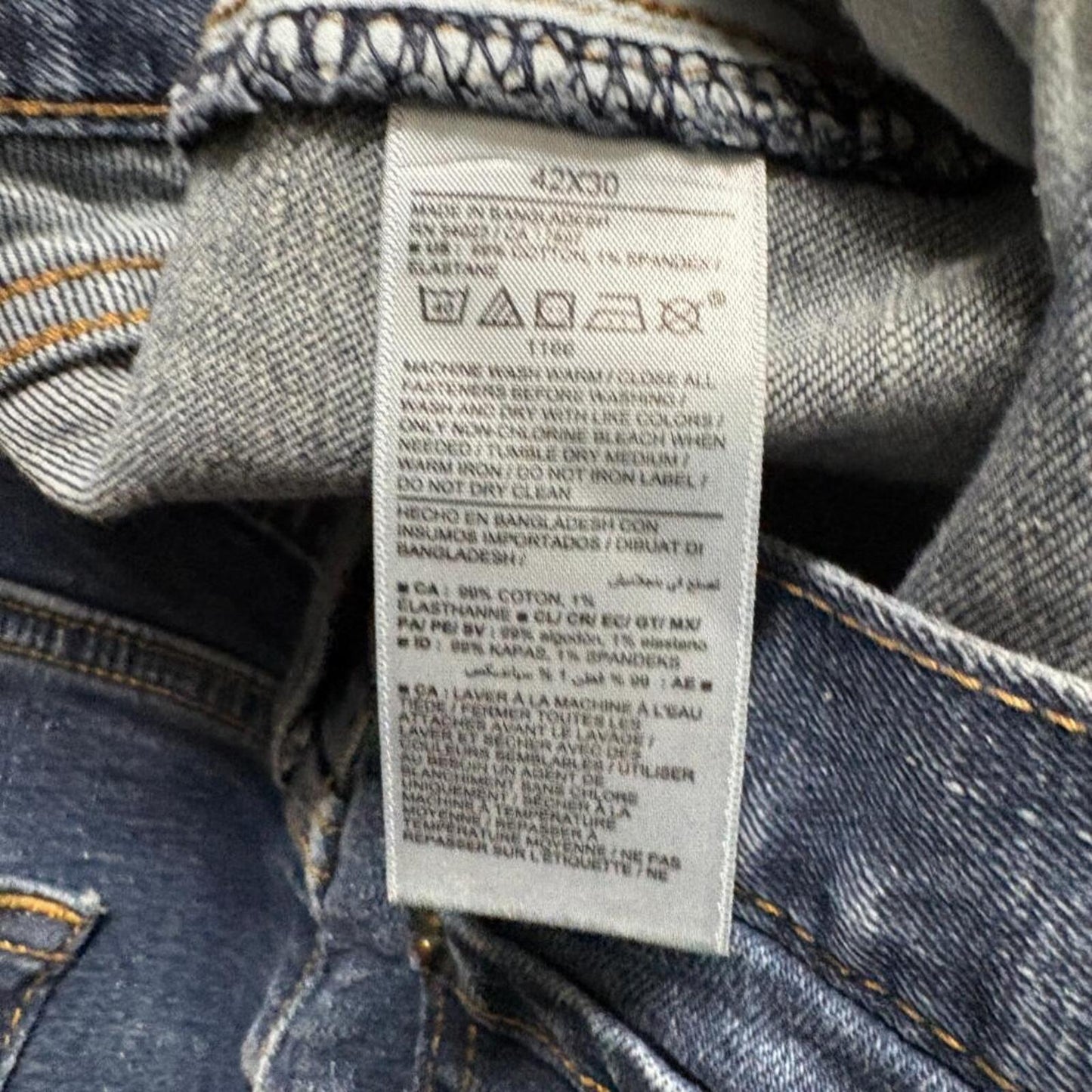 Old Navy Built-In Flex Slim Jeans Mens 42x30 Blue Denim Stretch Pants Fits 40x28