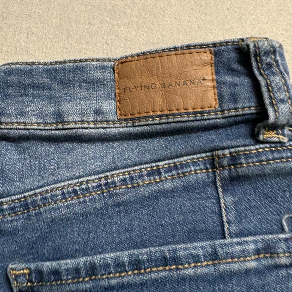 Flying Banana Flare Jeans Womens Size 4S Blue Denim Stretch Bell Bottoms LB-1