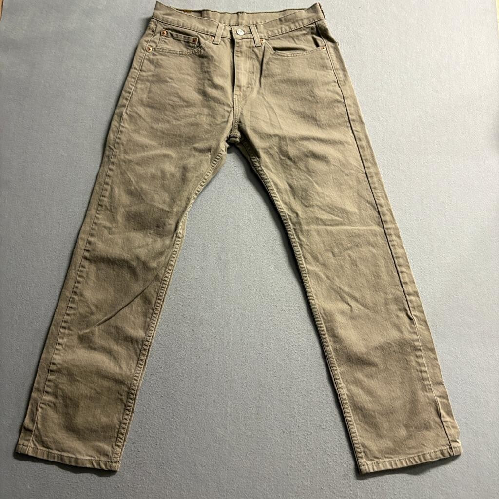 Levis 505 Regular Fit Jeans Mens 31x30 Brown Khaki Denim Straight Leg Pants