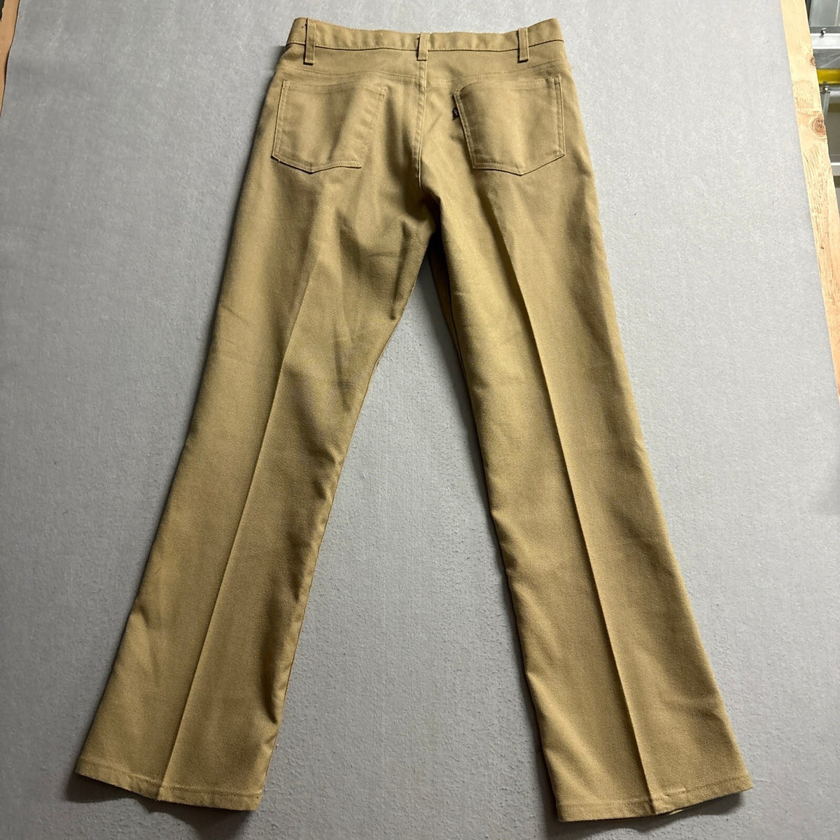 Vintage Levis Sta Prest Pants Mens 33x31 Brown Tan Flared Leg Made in USA 70s