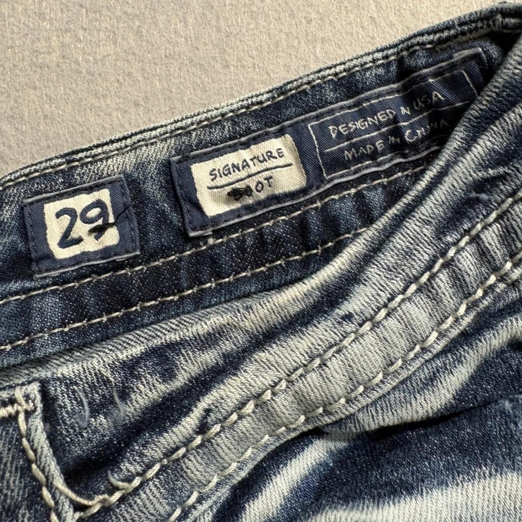 Miss Me Signature Bootcut Jeans Womens 29 Medium Wash Embroidered Flap Pocket