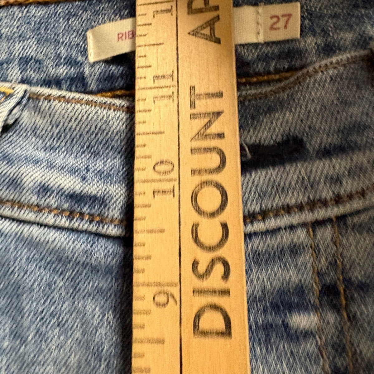 Levi's Ribcage Straight Jeans Womens 27 Blue High Rise Raw Hem Denim Crop