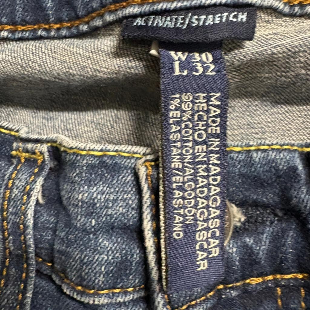 US Polo Assn Womens Jeans Size 30x32 Blue Denim Straight Leg Activate Stretch