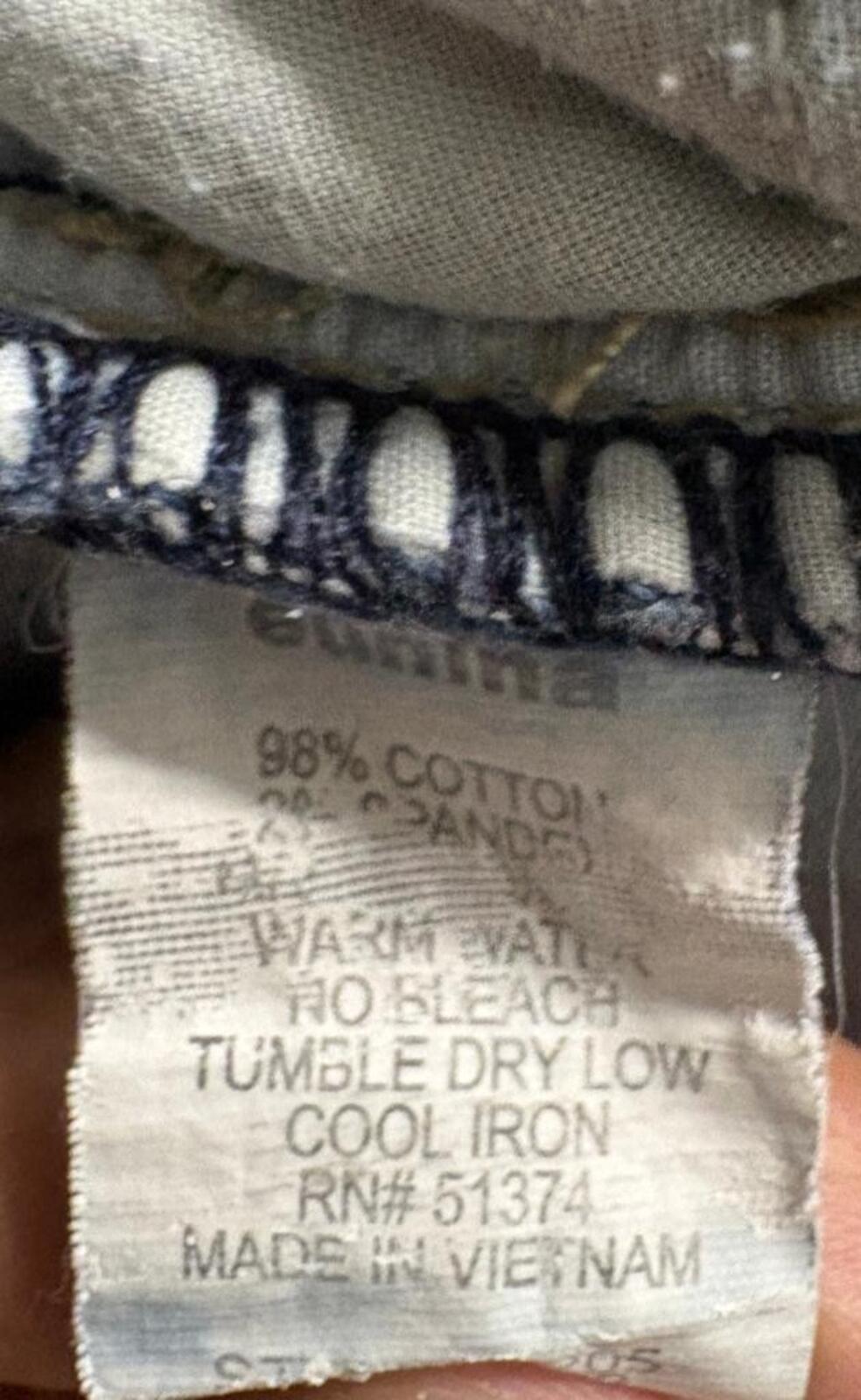 Eunina Jeans USA Womens Size 15 Distressed Raw Hem Straight Leg Blue Denim 32x26