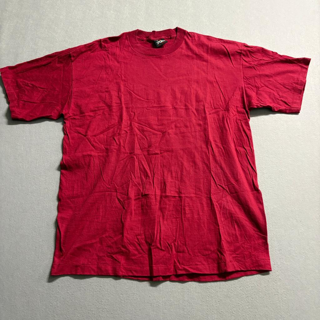Vintage Signal Sports Blank T-Shirt Mens XL Red Single Stitch Made in USA Cotton