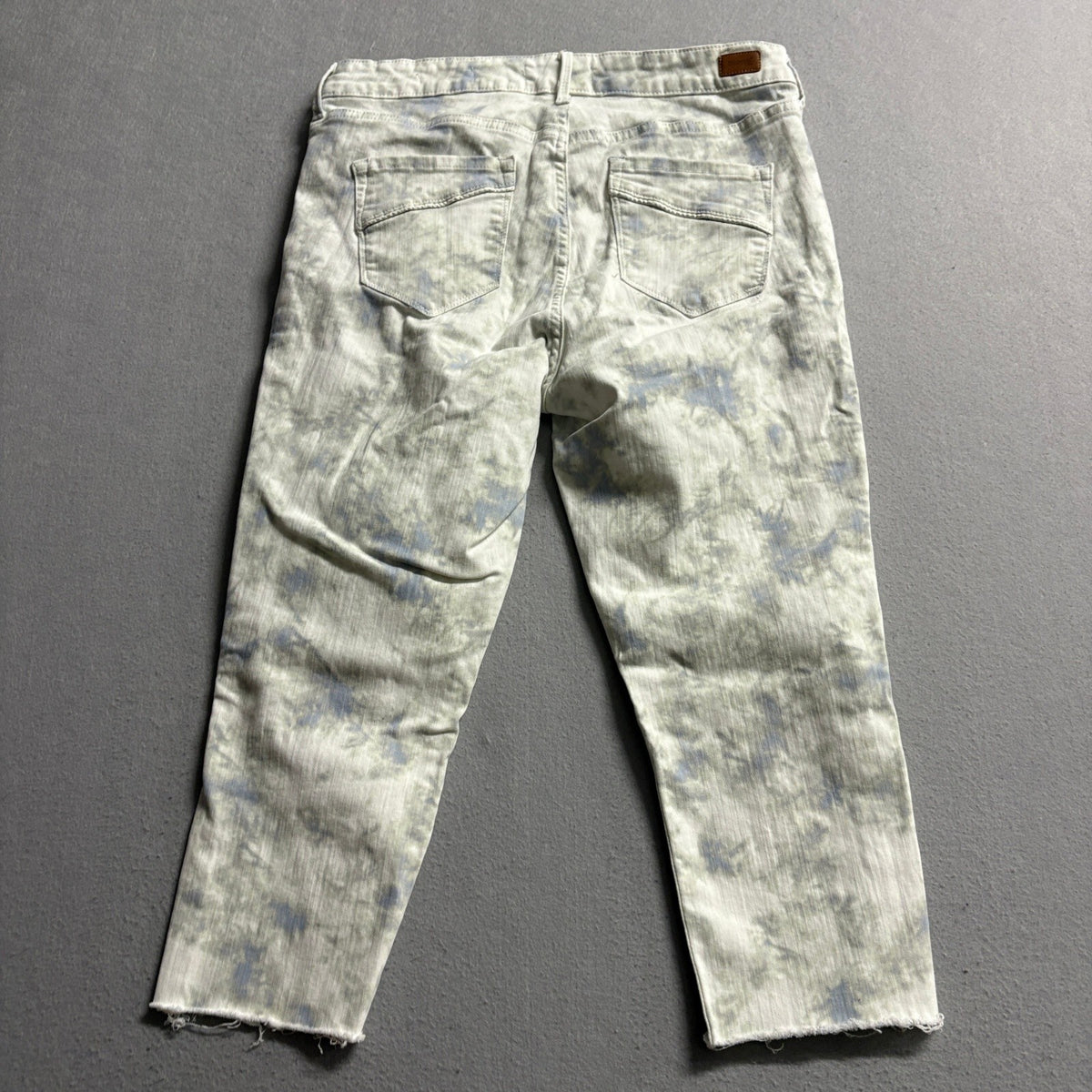Skinnygirl Maggie Skinny Ankle Jeans Womens Size 30 / 10 Tie Dye Raw Hem Denim