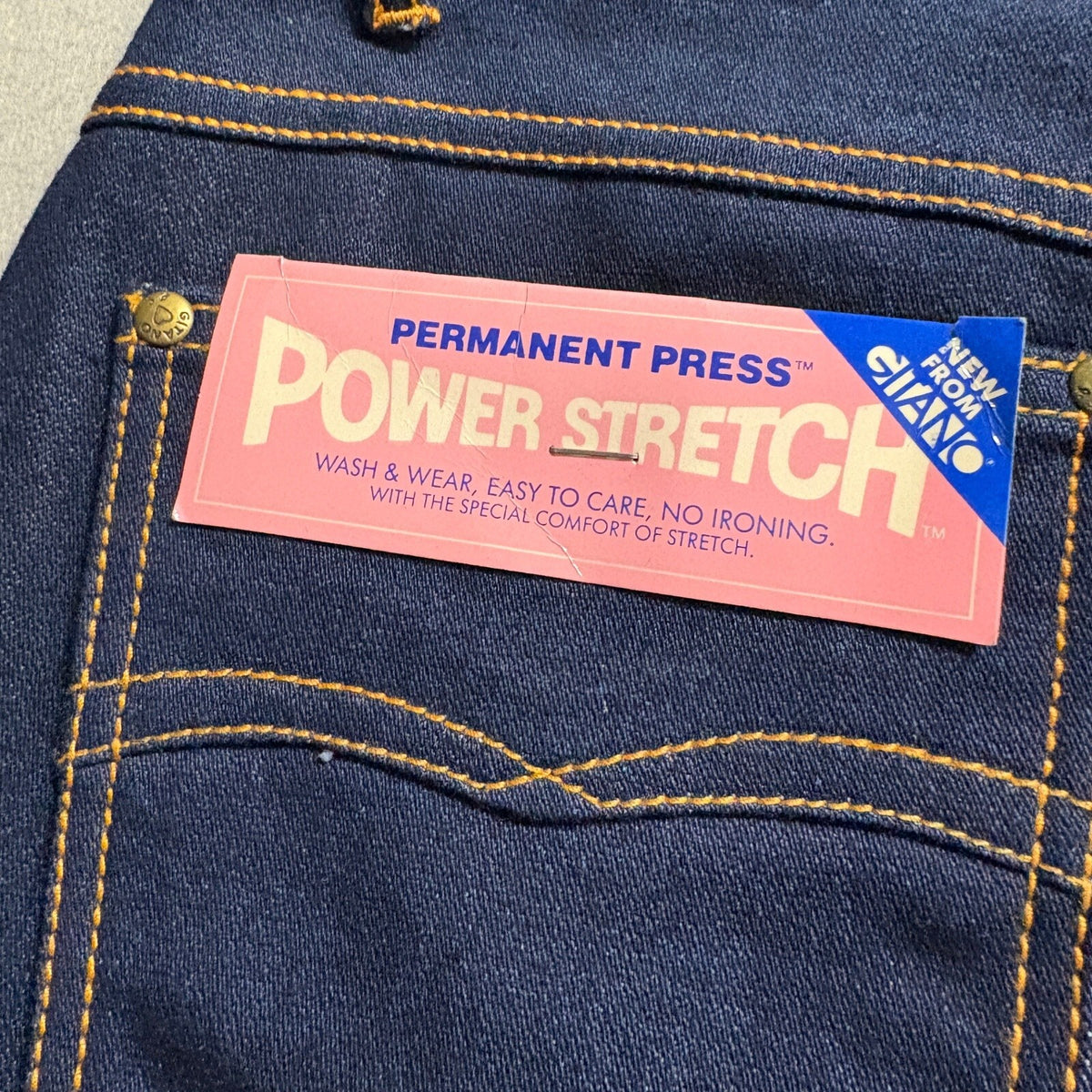 Vintage P.S. Gitano High Waist Jeans Womens 16 Long Dark Wash Power Stretch NWT
