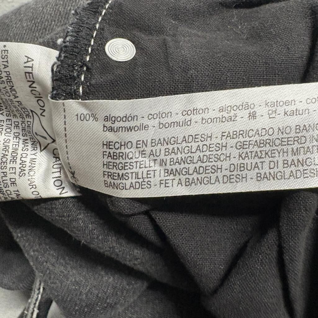 Bershka Wide Leg Jeans Womens Size 28 Gray Black Acid Wash Denim High Rise