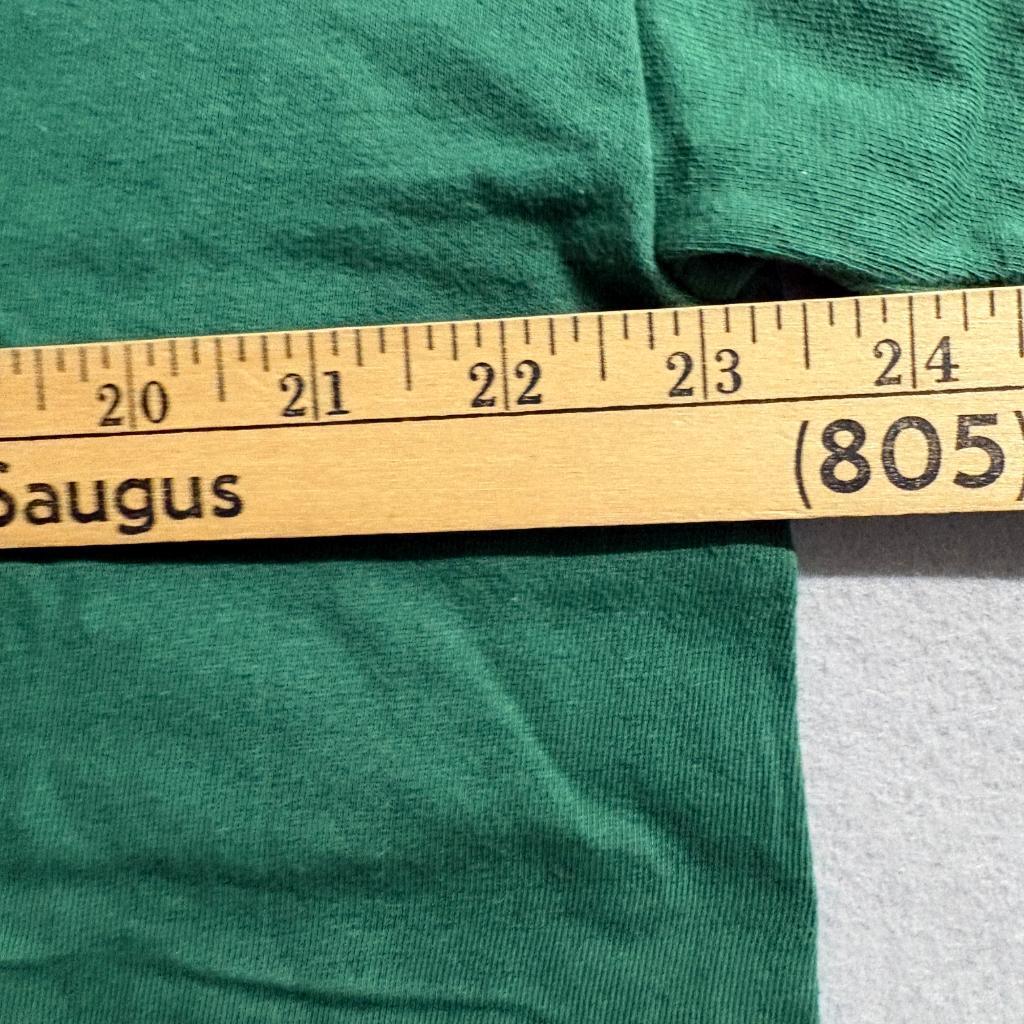 Vintage Lucky Tees Blank T-Shirt Mens XL Green Single Stitch 100% Cotton