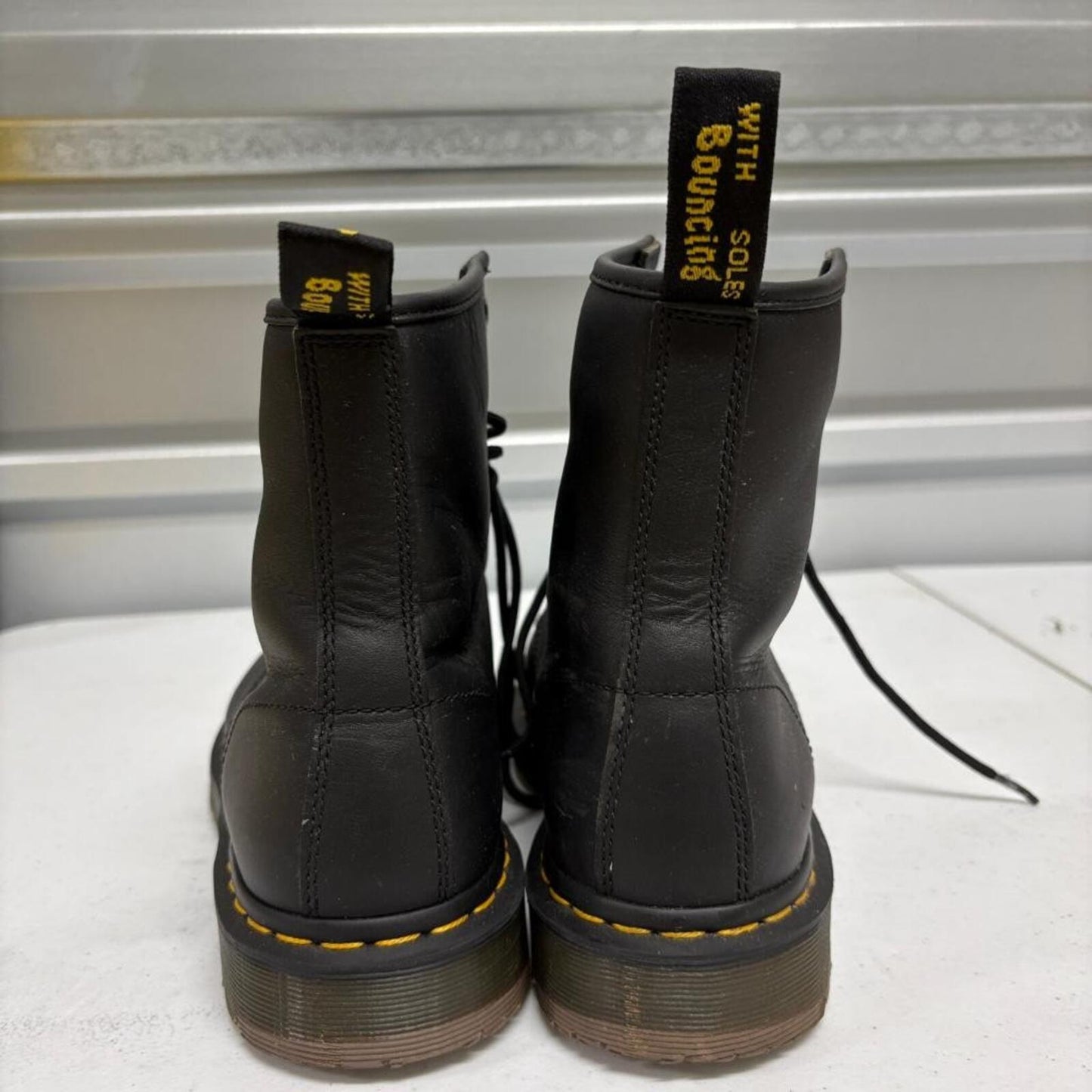Dr Martens Amwell SR Black Leather Work Boots Womens 11 Mens 10 Slip Resistant