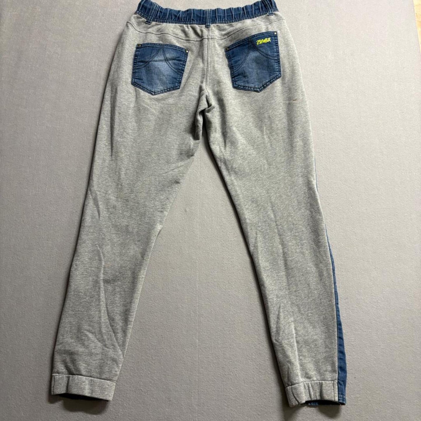 Zumba Wear Marvelous Jogger Pants Mens Medium Blue Denim Gray Sweatpants Hybrid