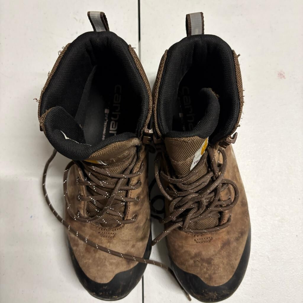 Carhartt Force 5-Inch Waterproof Work Boots Mens Size 8 Brown Leather FH5520-M