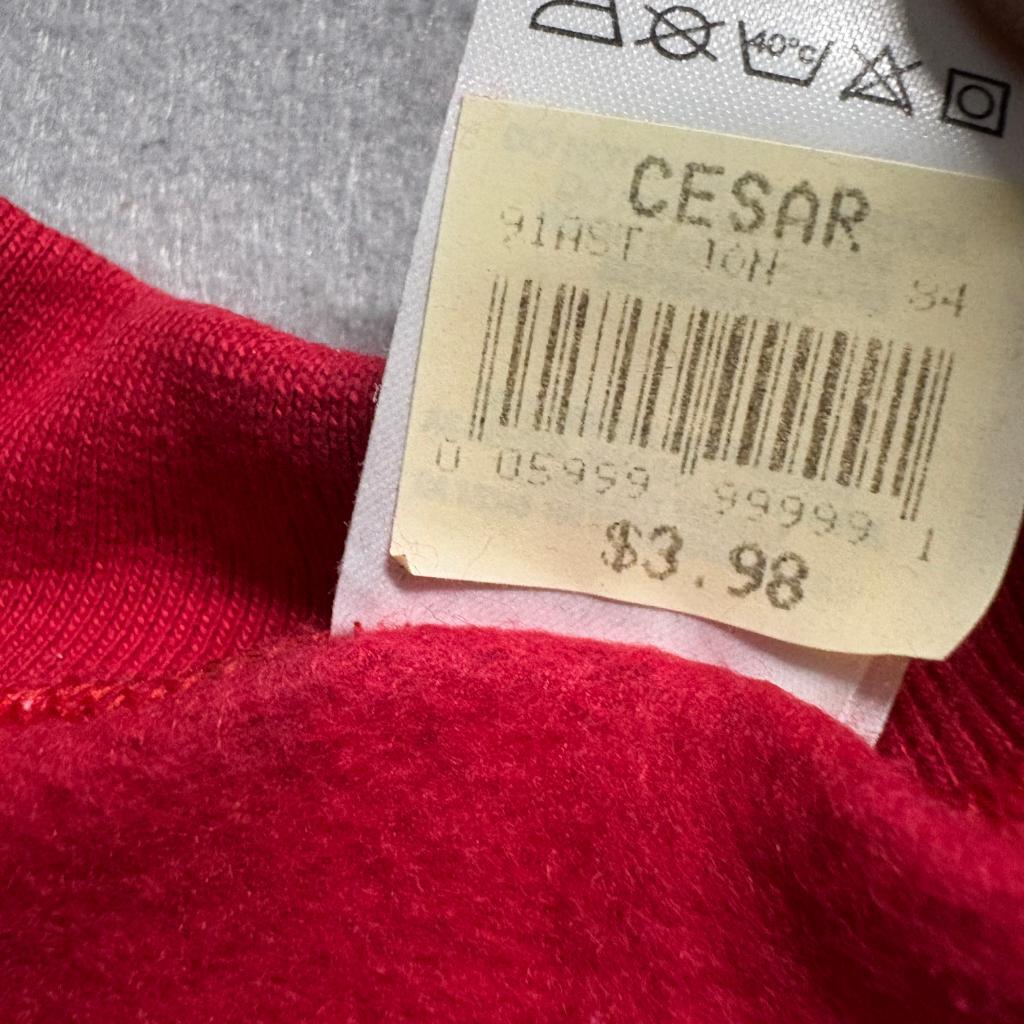 Vintage Fruit of the Loom Sweatshirt Mens XL Red Short Sleeve Blank USA Made