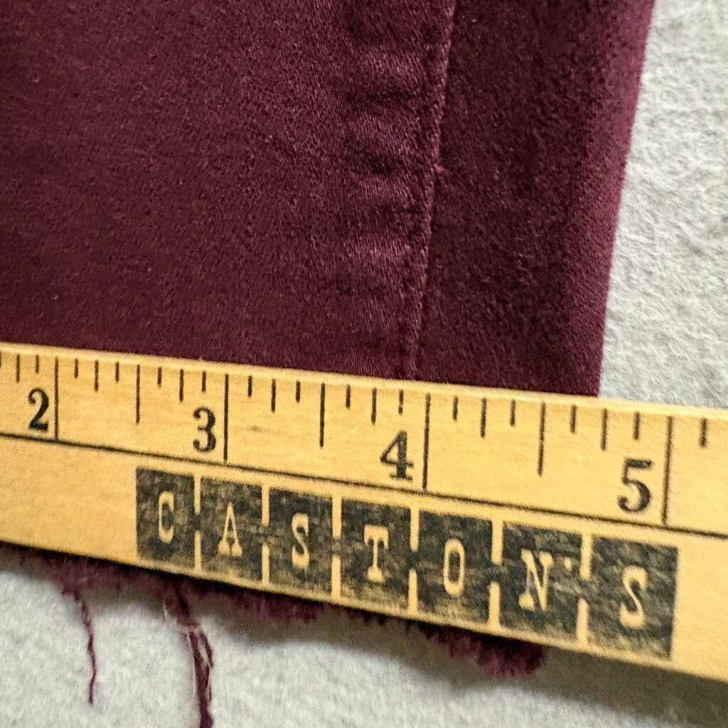 Frame Denim Le Skinny de Jeanne Jeans Womens 28 Mahogany Burgundy Raw Hem