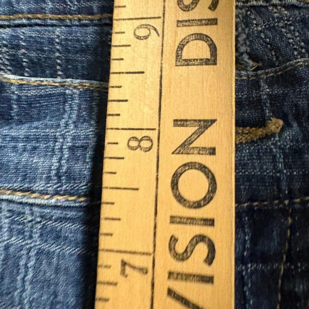 Starwear Jeans Womens 13/14 Blue Grid Pattern Stretch Denim Bootcut Flare Pants