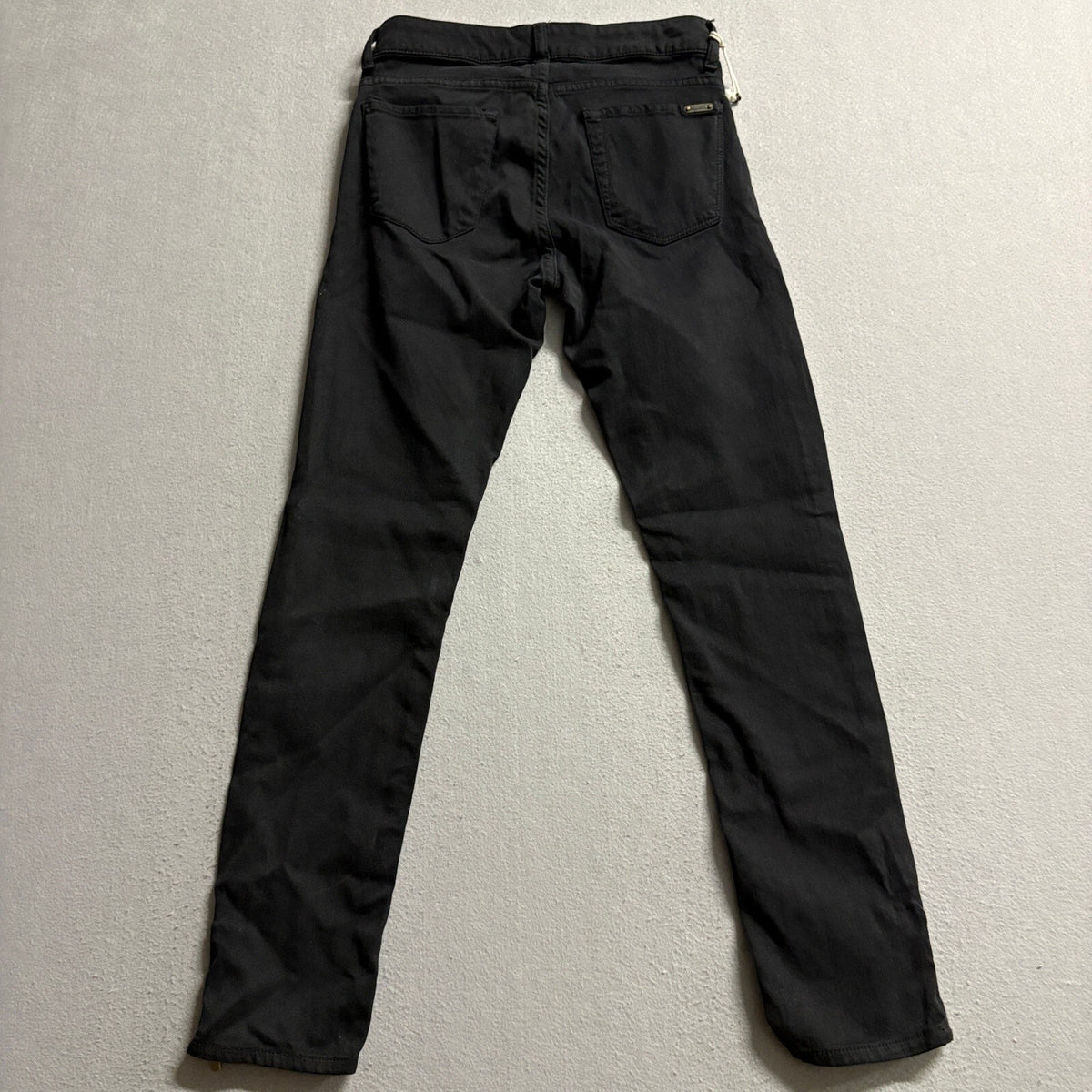 Acquaverde Vintage Denim Womens Skinny Jeans Black Gold Zipper Ankle Size 26