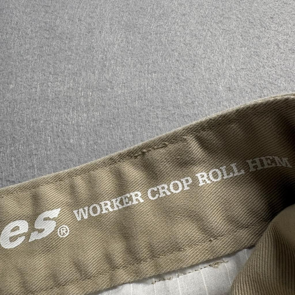 Dickies Girl Worker Crop Roll Hem Pants Womens Size 0/24 Khaki Chino Beige