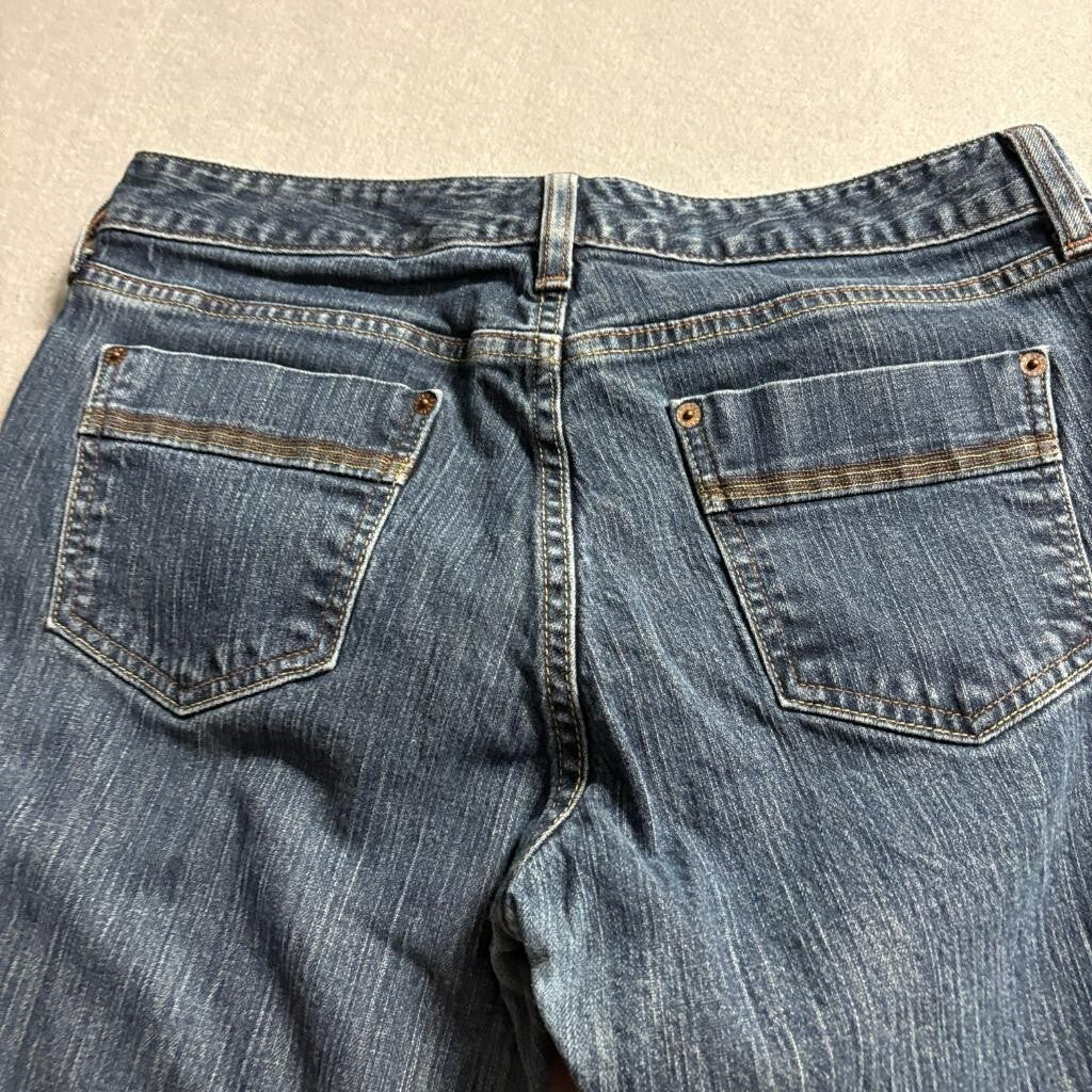Eddie Bauer Classic Bootcut Jeans Womens 31 Baltic Wash Blue Denim Mid Rise