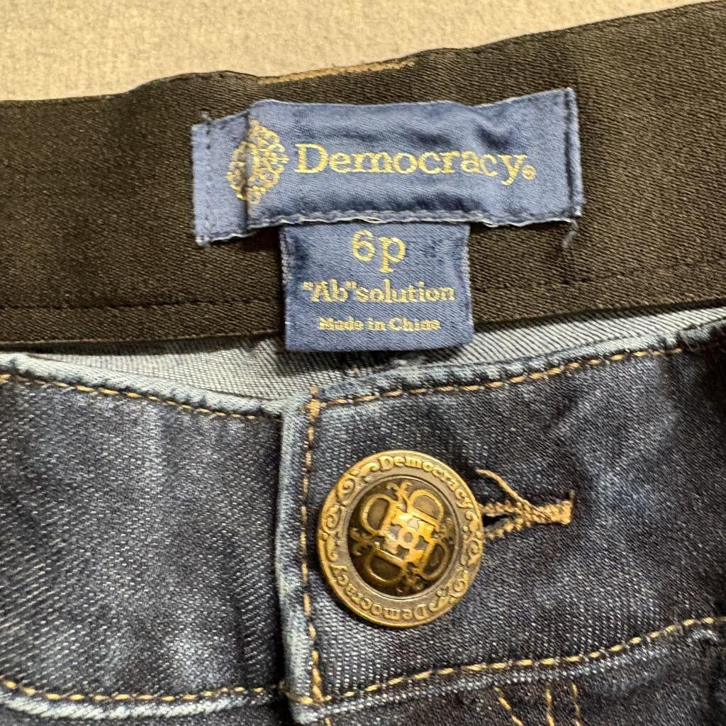 Democracy Ab Solution Jeans Womens 6P Blue Denim Straight Leg Stretch Petite