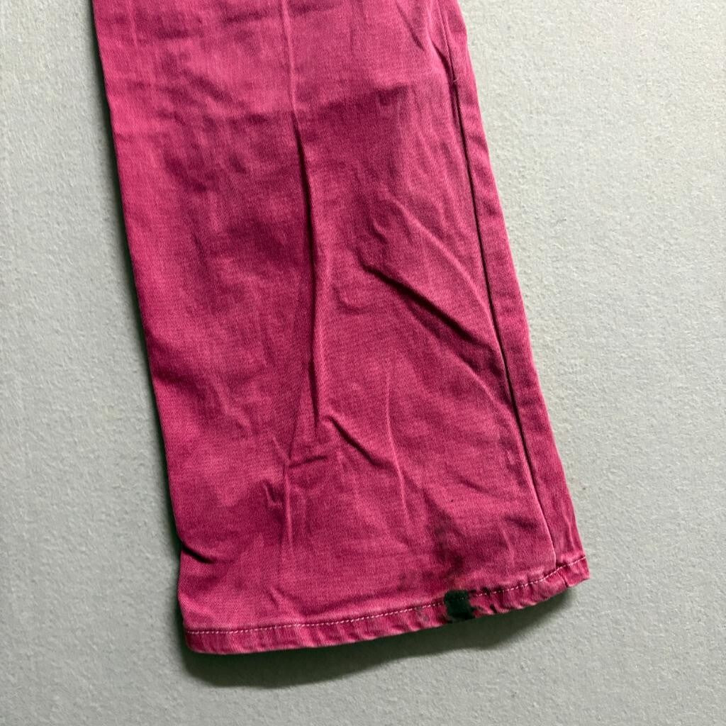 Fashion Nova Lace Up Flare Jeans Womens Size 9 Burgundy Pink Stretch Denim