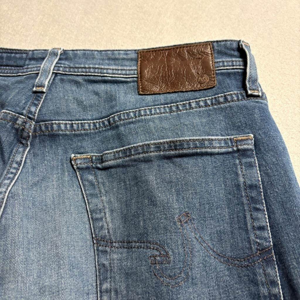 AG Adriano Goldschmied Everett Slim Straight Jeans Mens 33x34 Blue Italian