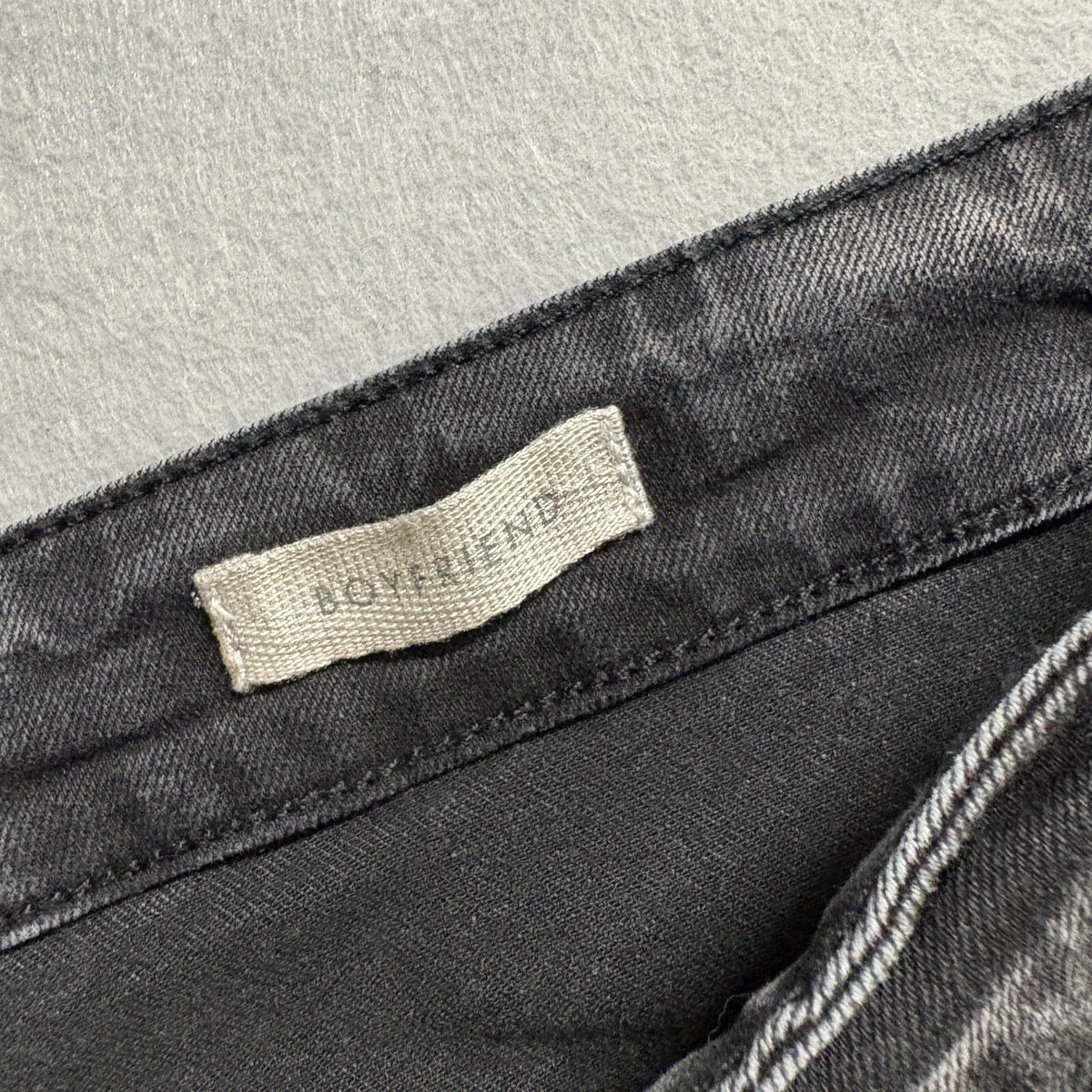 LOGO Lori Goldstein Limited Edition Boyfriend Jeans Womens 16T Gray Patchwork