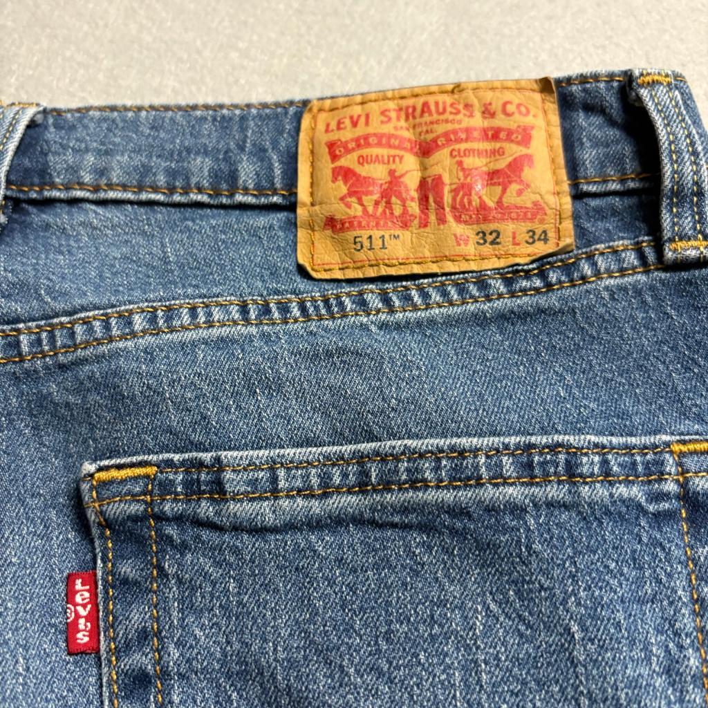 Levis 511 Slim Jeans Mens 32x34 Medium Wash Blue Stretch Denim Pants