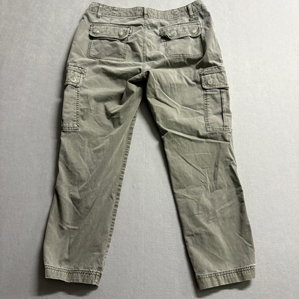 Eddie Bauer Cargo Pants Womens 10 Green Cotton Blend Stretch Outdoor Utility