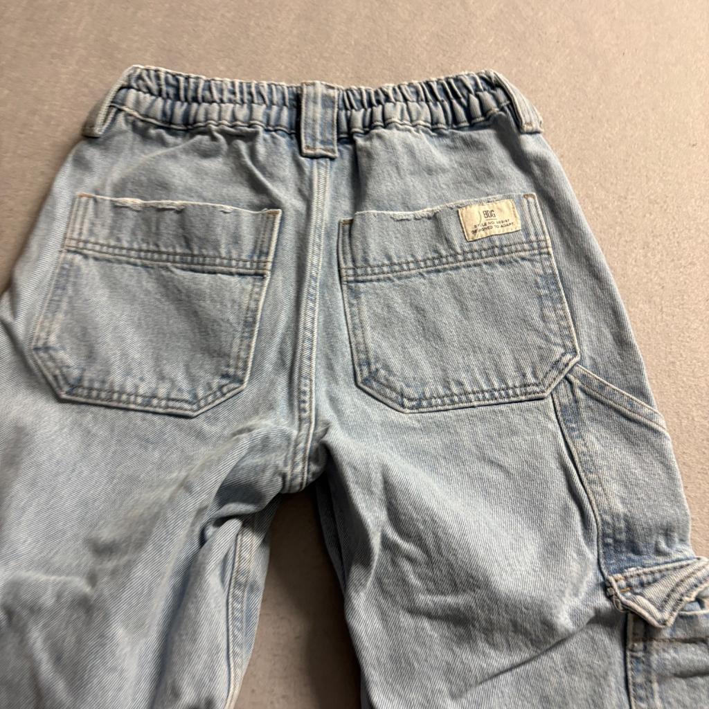 BDG Urban Outfitters Skate Cargo Jeans Womens W24 L32 Light Wash Elastic Waist