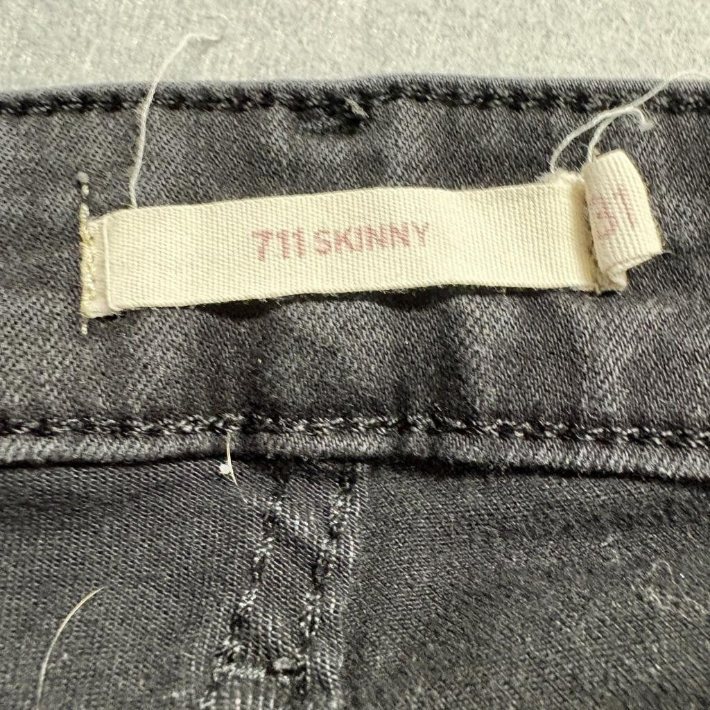 Levis 711 Skinny Jeans Womens W31 L30 Black Denim Stretch Pants
