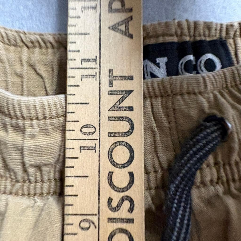 Iron Co Mens Cargo Jogger Pants Large L 36 Brown Cotton Spandex Elastic Waist