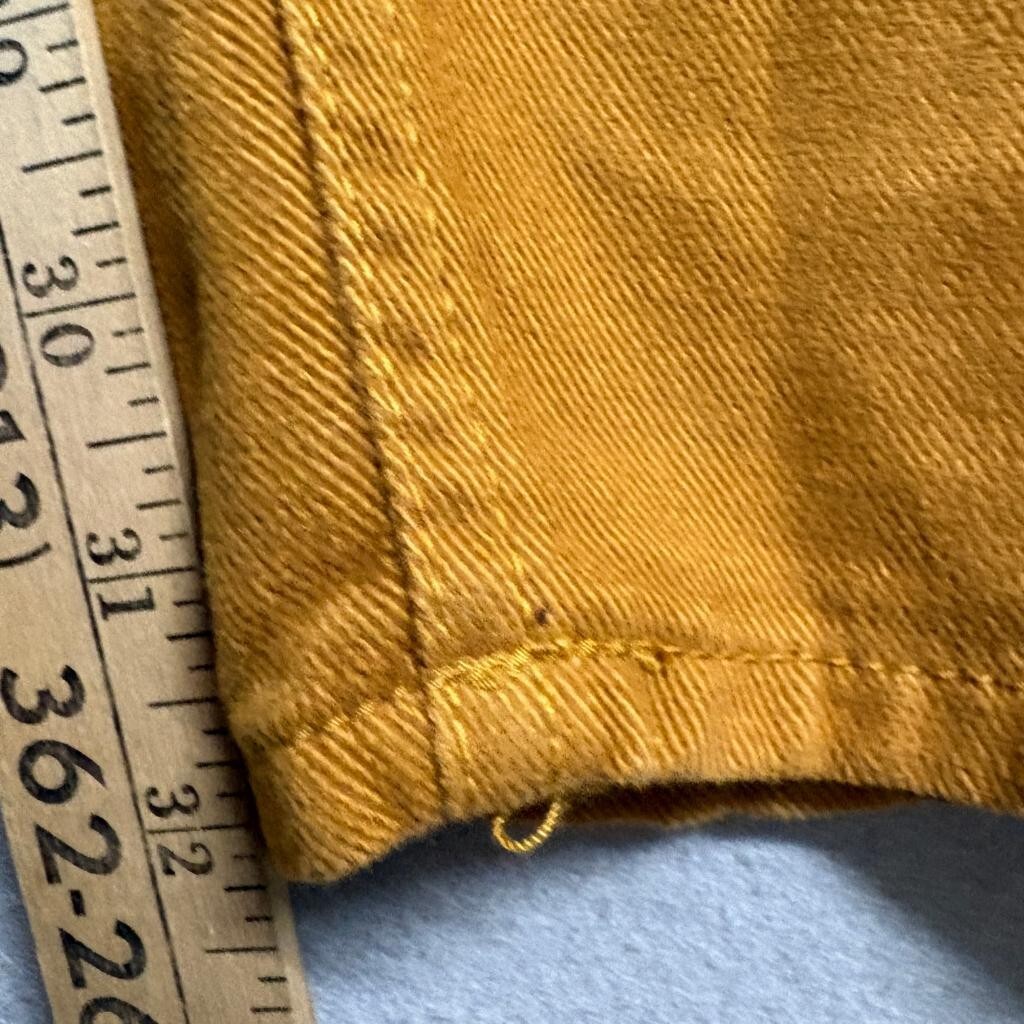 Roglins Street Legend Vintage Mens 38 Mustard Yellow Denim Jeans Pleated Taiwan
