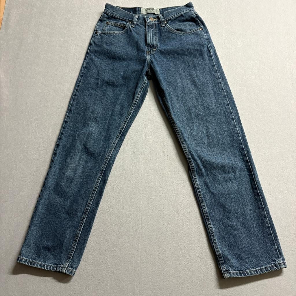 Wrangler Authentics Mens Jeans 28x30 Blue Denim Straight Leg 100% Cotton