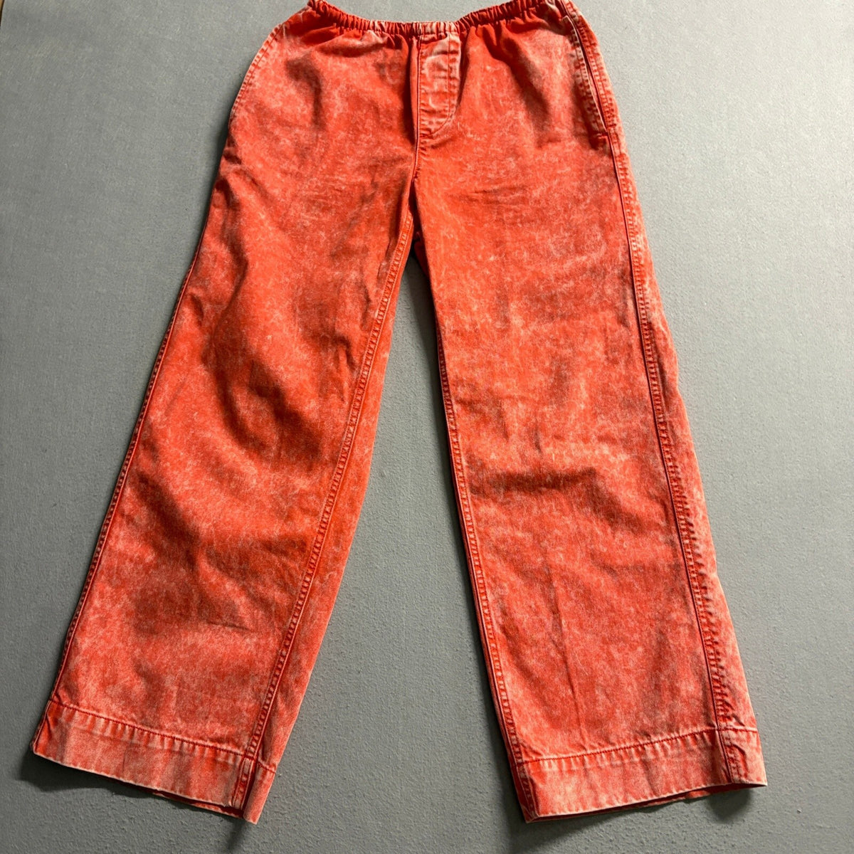 BDG Urban Outfitters Acid Wash Orange Pants Womens Medium Wide Leg Elastic Waist