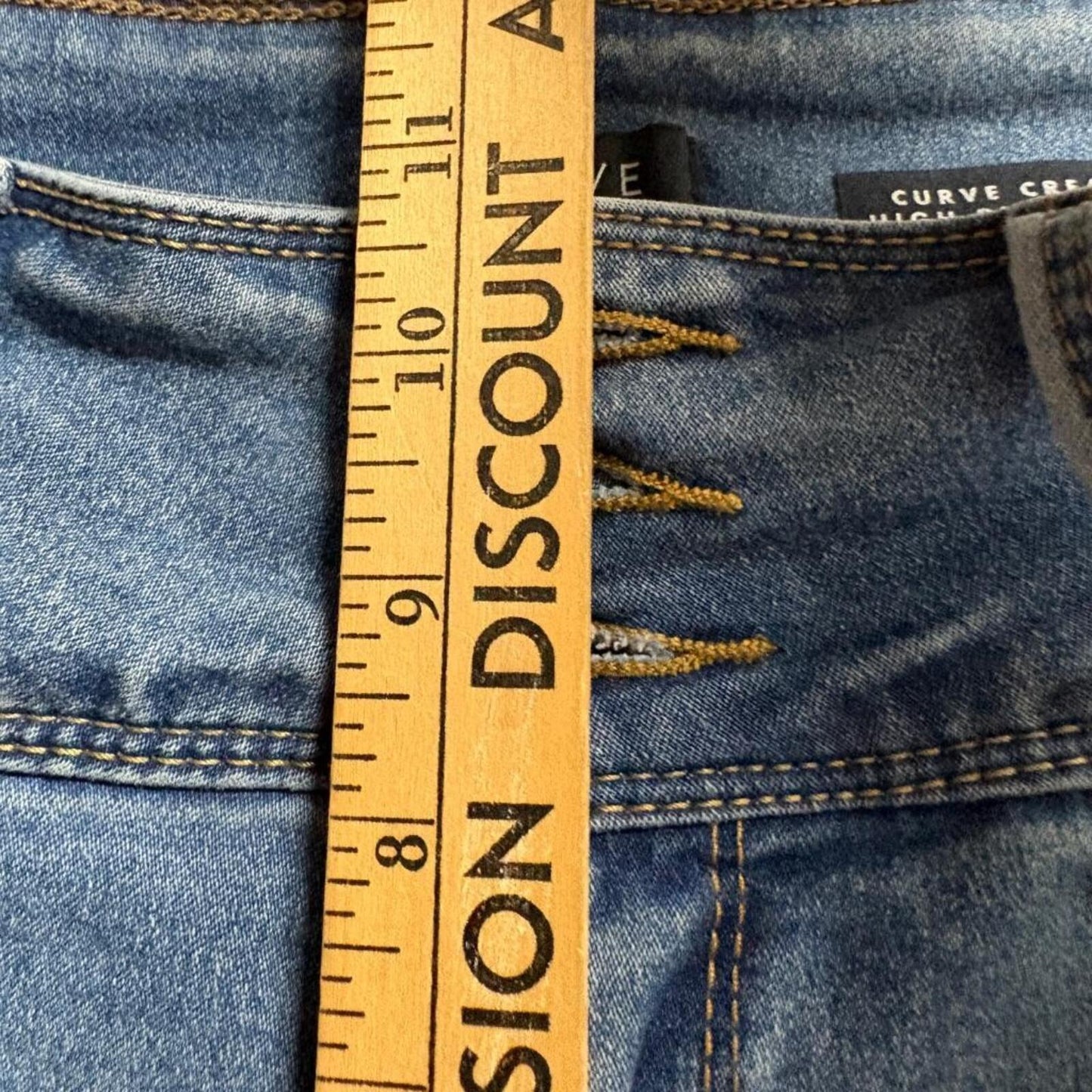Curve Appeal High Rise Skinny Jeans Womens Size 12/31 Blue Denim Curve Creator