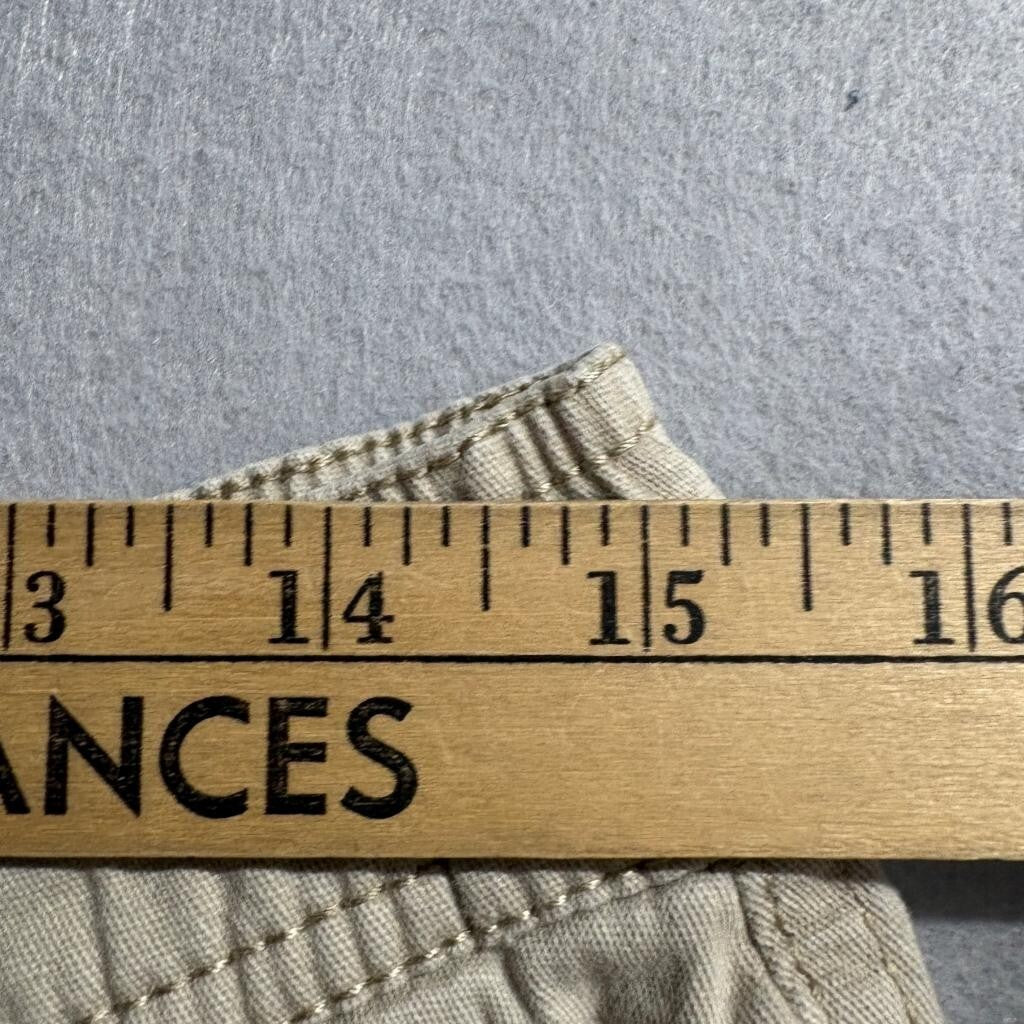 WXYZ Mfg Co Mens Large Cargo Jogger Pants Khaki Beige Cotton Stretch Drawstring