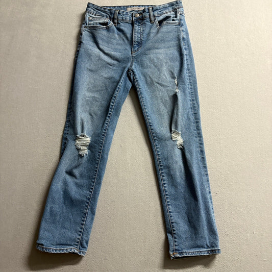 Joe's Jeans Bibiana High Rise Straight Leg Distressed Denim Blue Jeans Size 27
