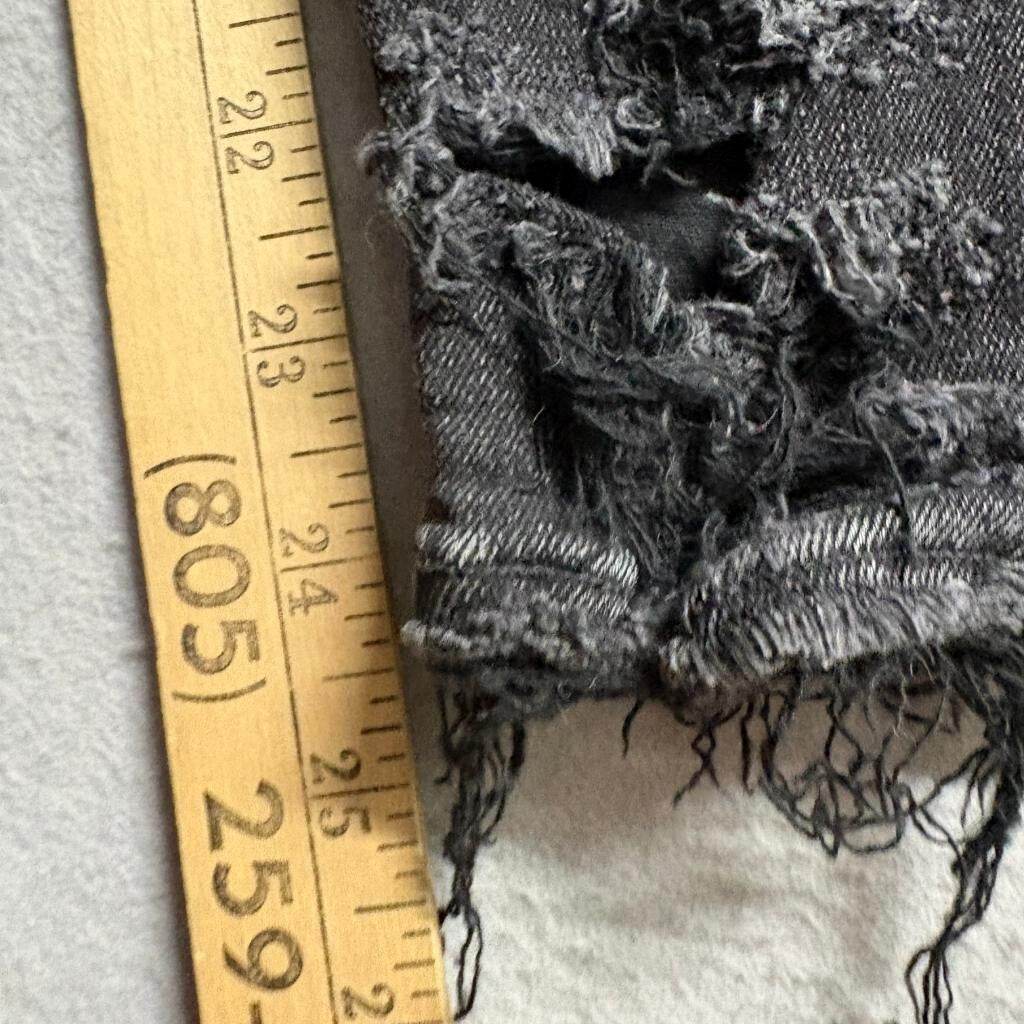 AGOLDE Sophie High Rise Skinny Jeans Womens 24 Black Distressed Frayed Hem