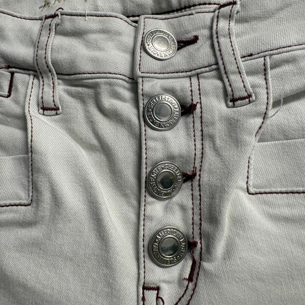 American Eagle Next Level Stretch Skinny Jeans Womens 00 Regular White Red