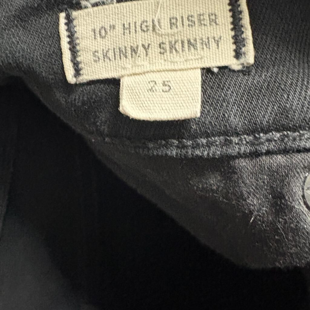 Madewell 10 High Riser Skinny Skinny Jeans Womens 25 Black Stretch Denim