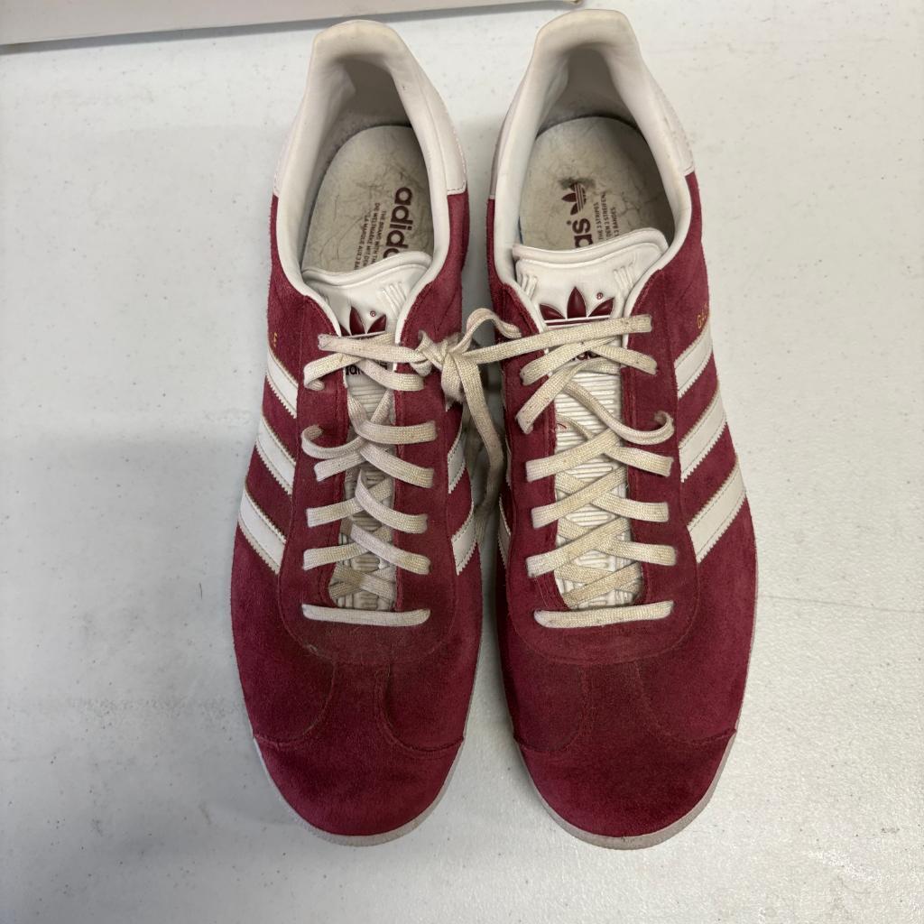 Adidas Gazelle Burgundy Suede Mens Size 13 Maroon White B41645 Low Top Sneakers