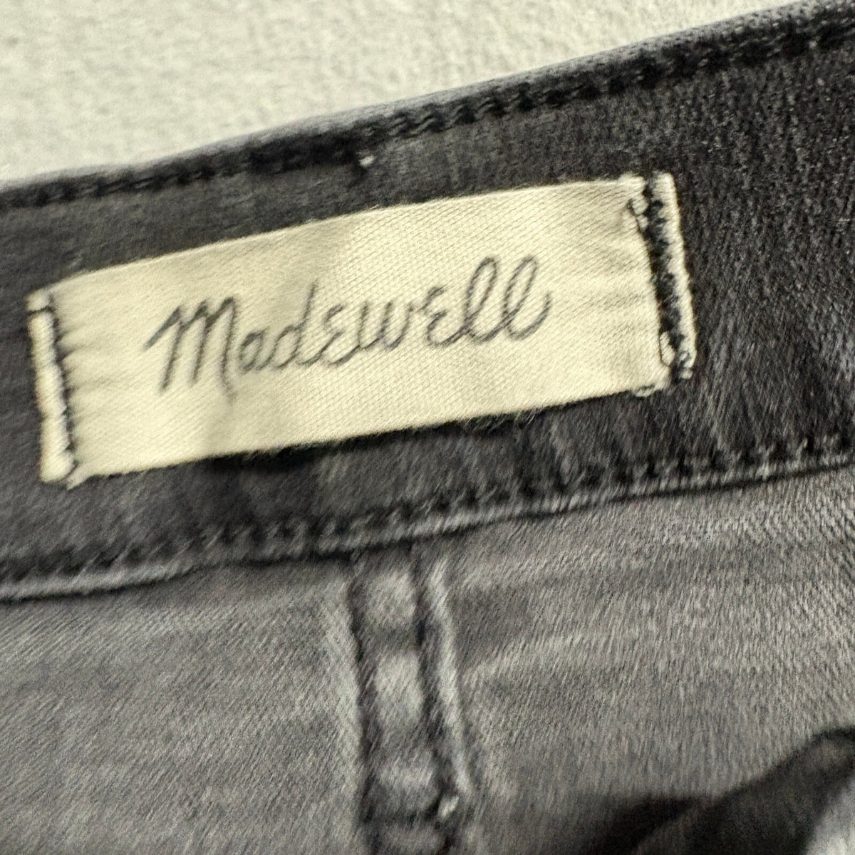 Madewell 9 High Rise Skinny Jeans Womens 24 Black Button Fly Raw Hem Stretch