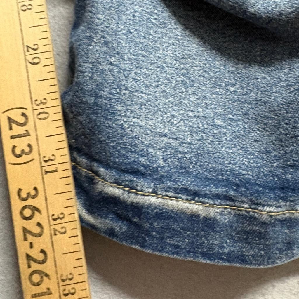 Unbranded Stacked Flare Jeans Womens XS Blue Denim High Rise Ruched Cargo Pocket