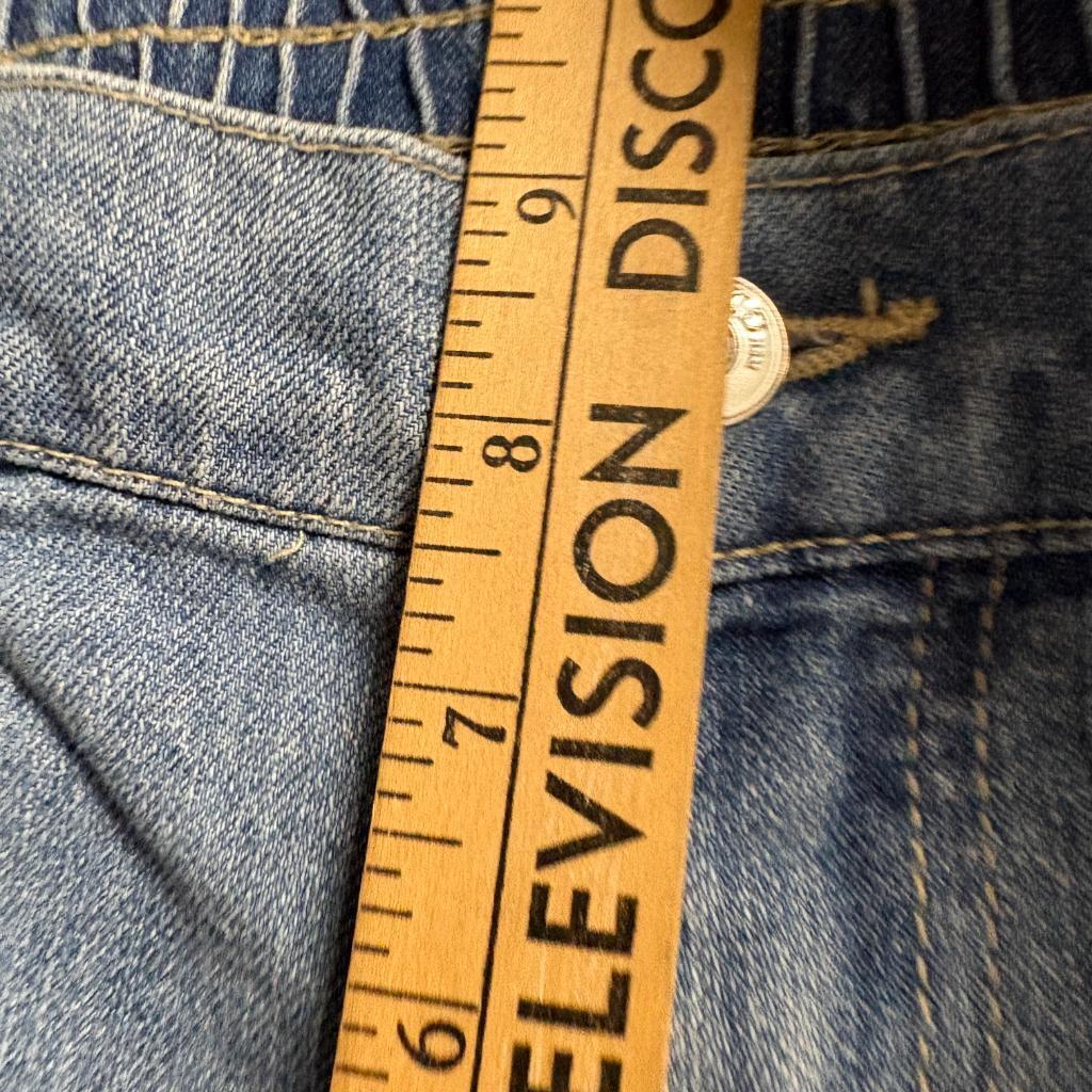 H&M Divided Women Blue Cargo Jeans Size 6 Elastic Waist Wide Leg Denim Pants