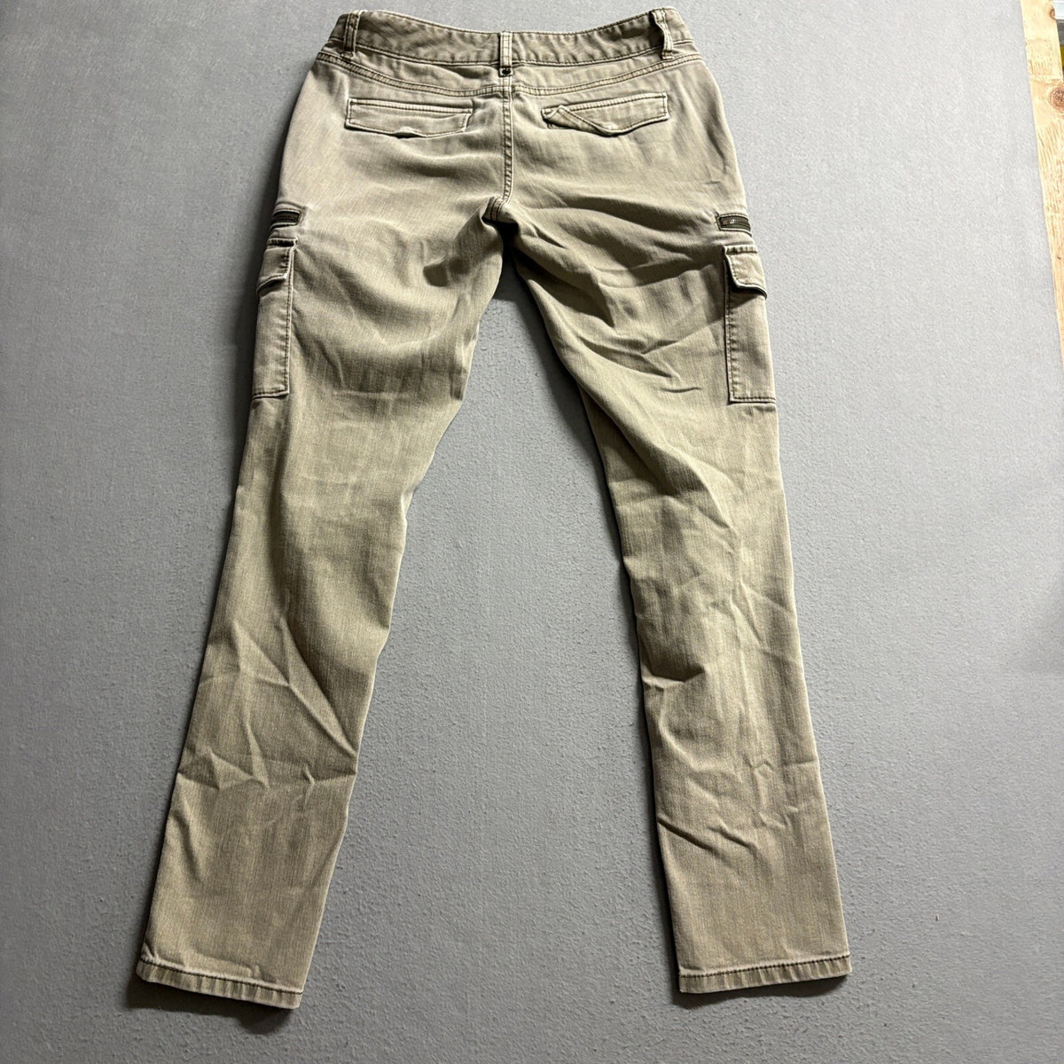 Rue21 Womens Cargo Pants Size 4 Tan Beige Stretch Skinny Leg Utility Low Rise