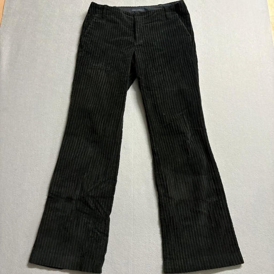 Banana Republic Corduroy Pants Womens 8 Black Stretch Bootcut Ribbed Low Rise